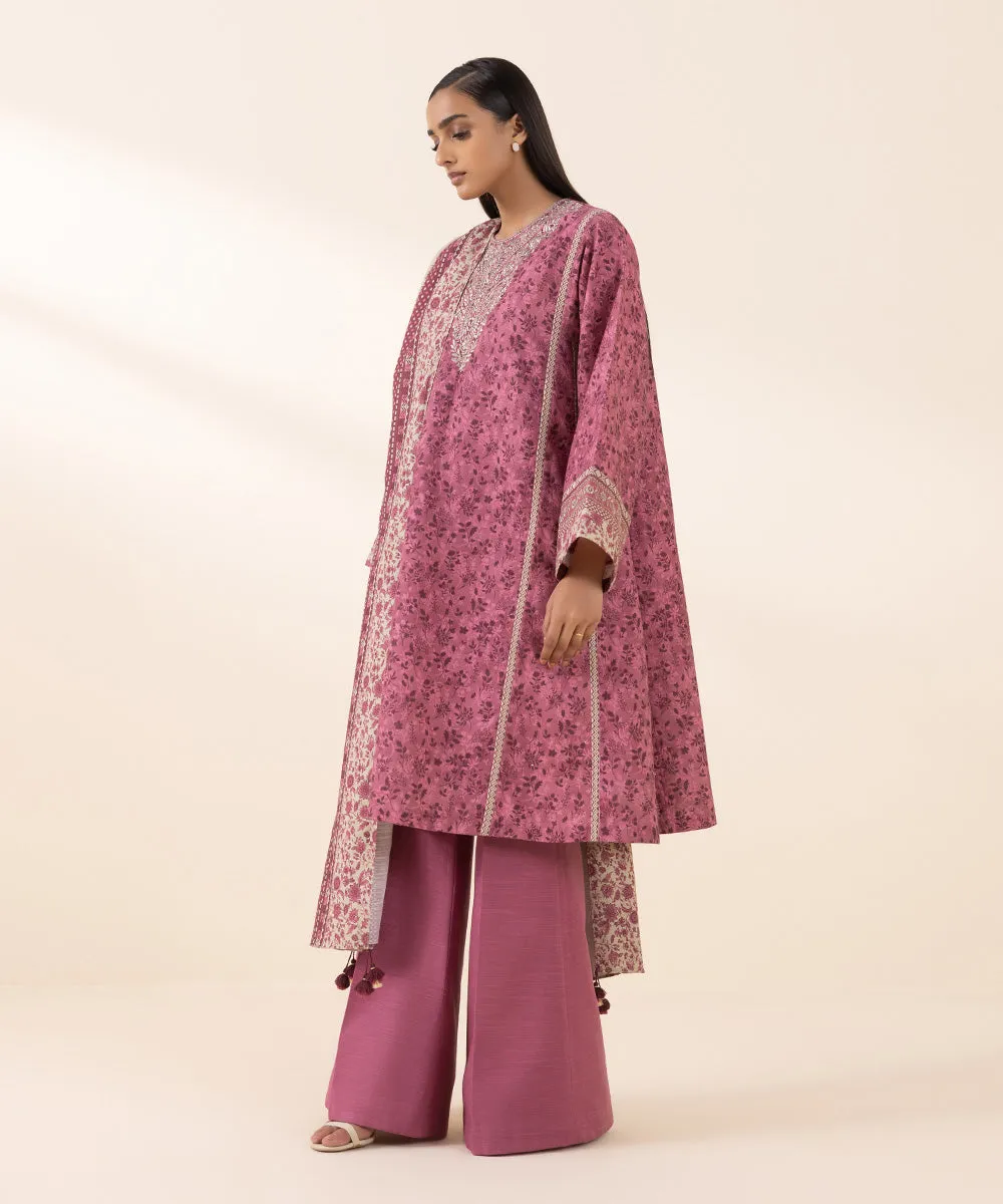 2 Piece - Embroidered Khaddar Suit