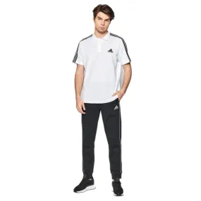 Adidas Men's 3-Stripes Pique Polo Shirt (White/Black)