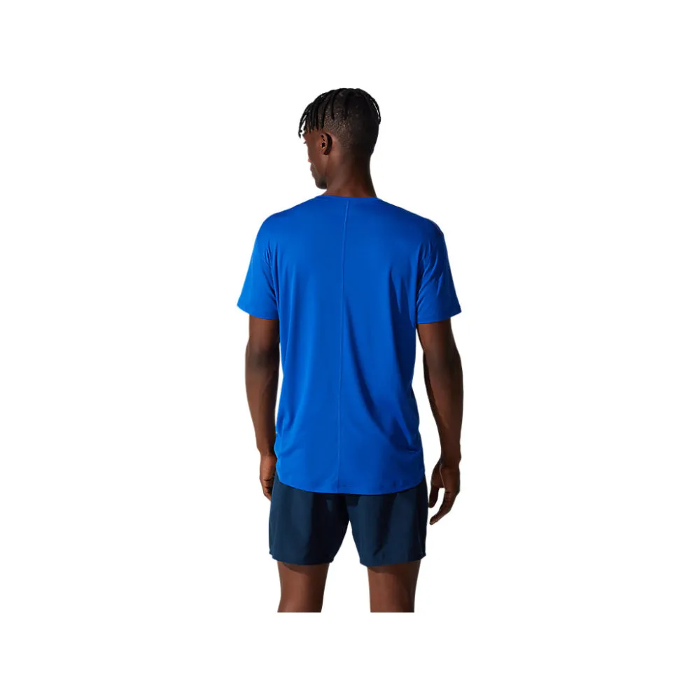 ASICS Men's Silver Short Sleeve Top (Asics Blue/Brilliant White)