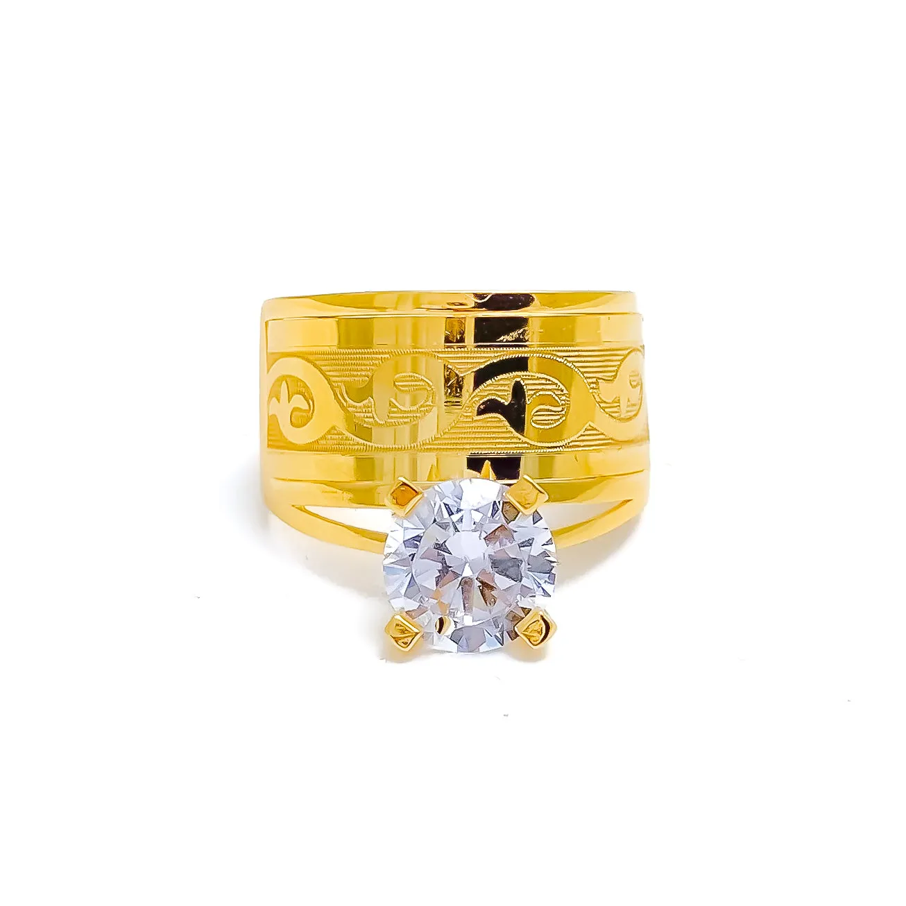 Attractive Vine Motif 22k Gold Ring