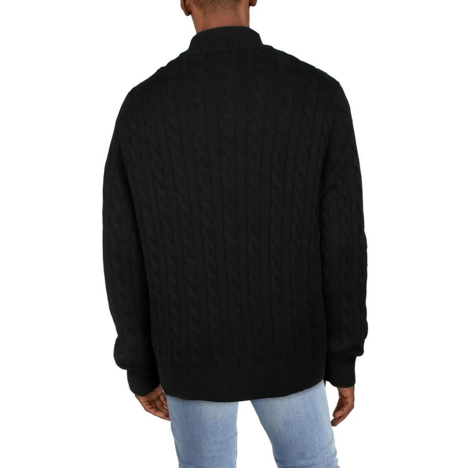 Big & Tall Mens Ribbed Trim  Cotton Pullover Sweater