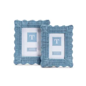 Blue Woven Wicker 4x6 Picture Frame