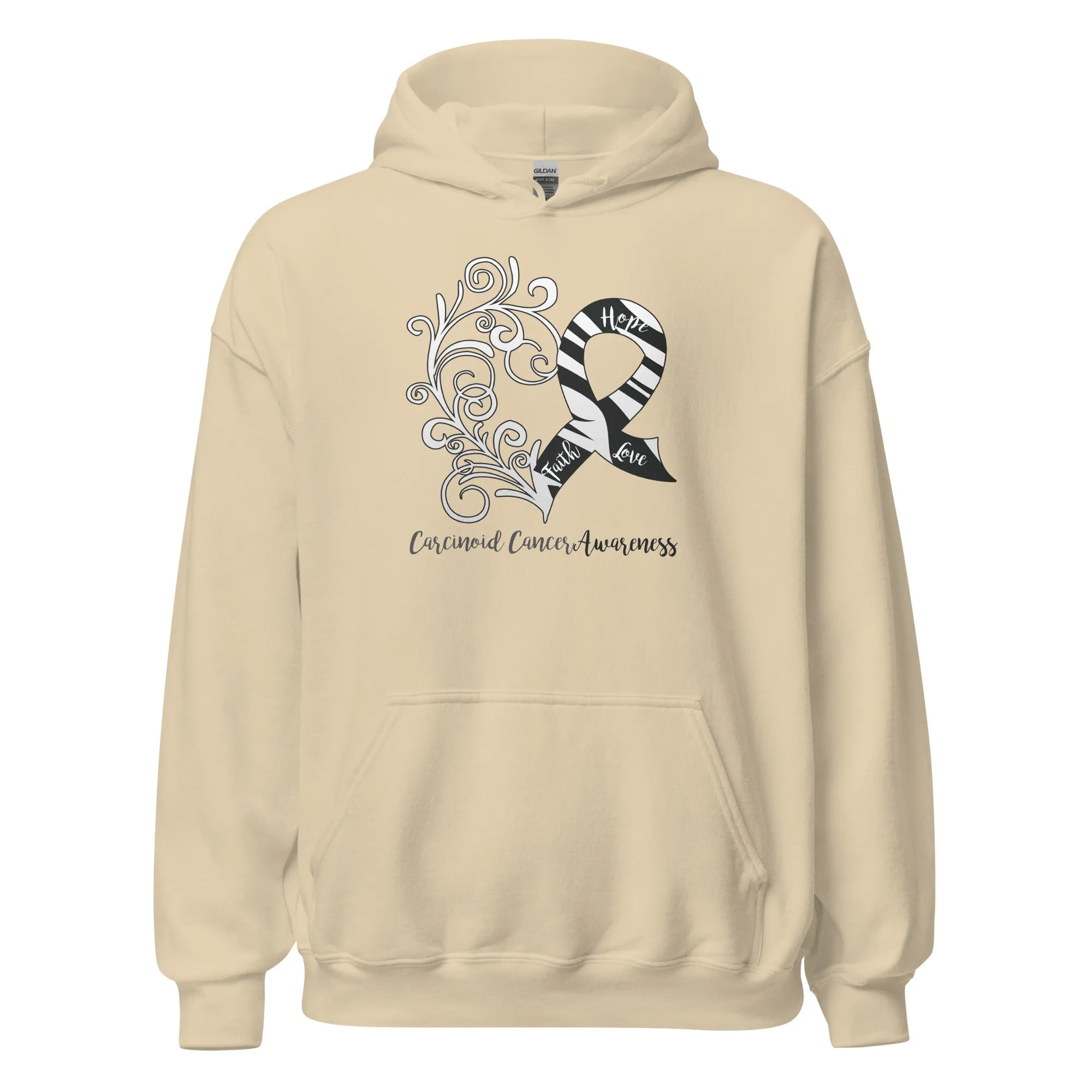 Carcinoid Cancer Awareness Heart Hoodie (Several Colors Available)