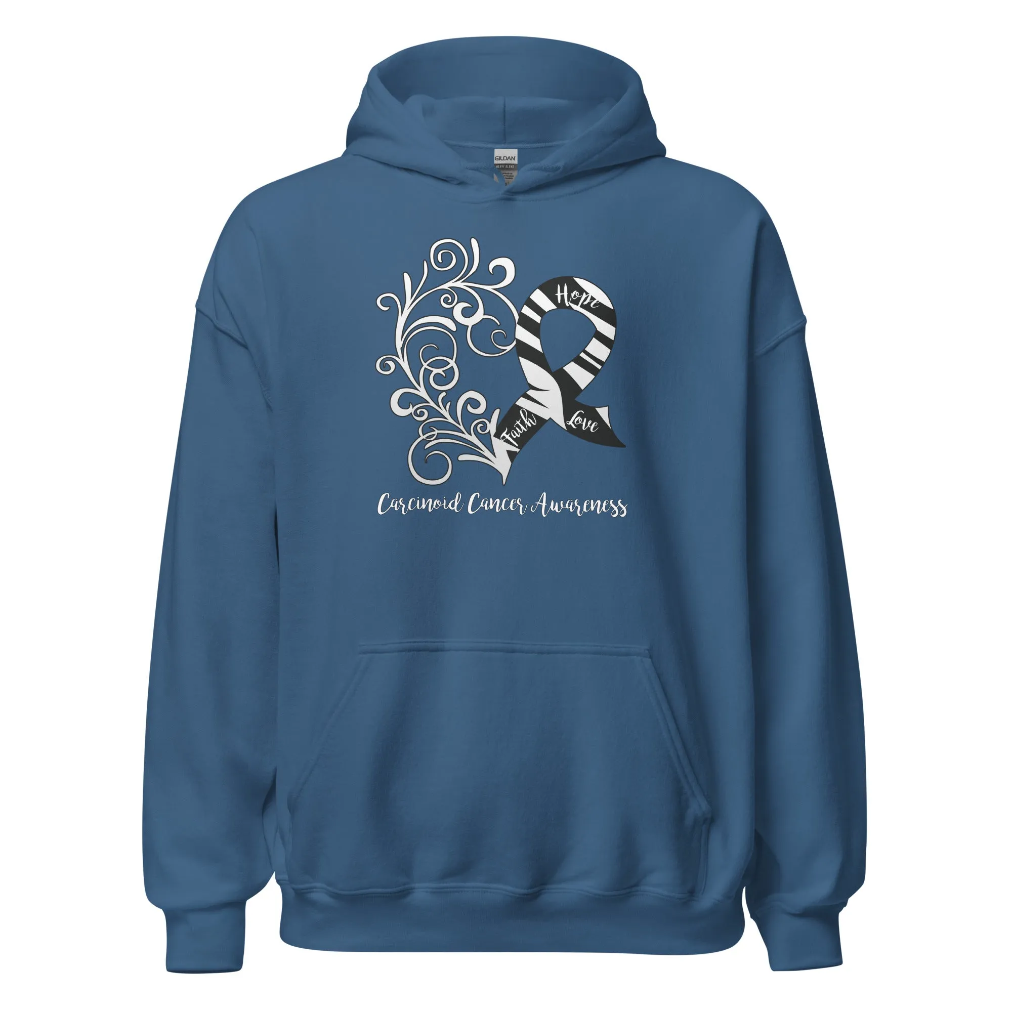 Carcinoid Cancer Awareness Heart Hoodie (Several Colors Available)