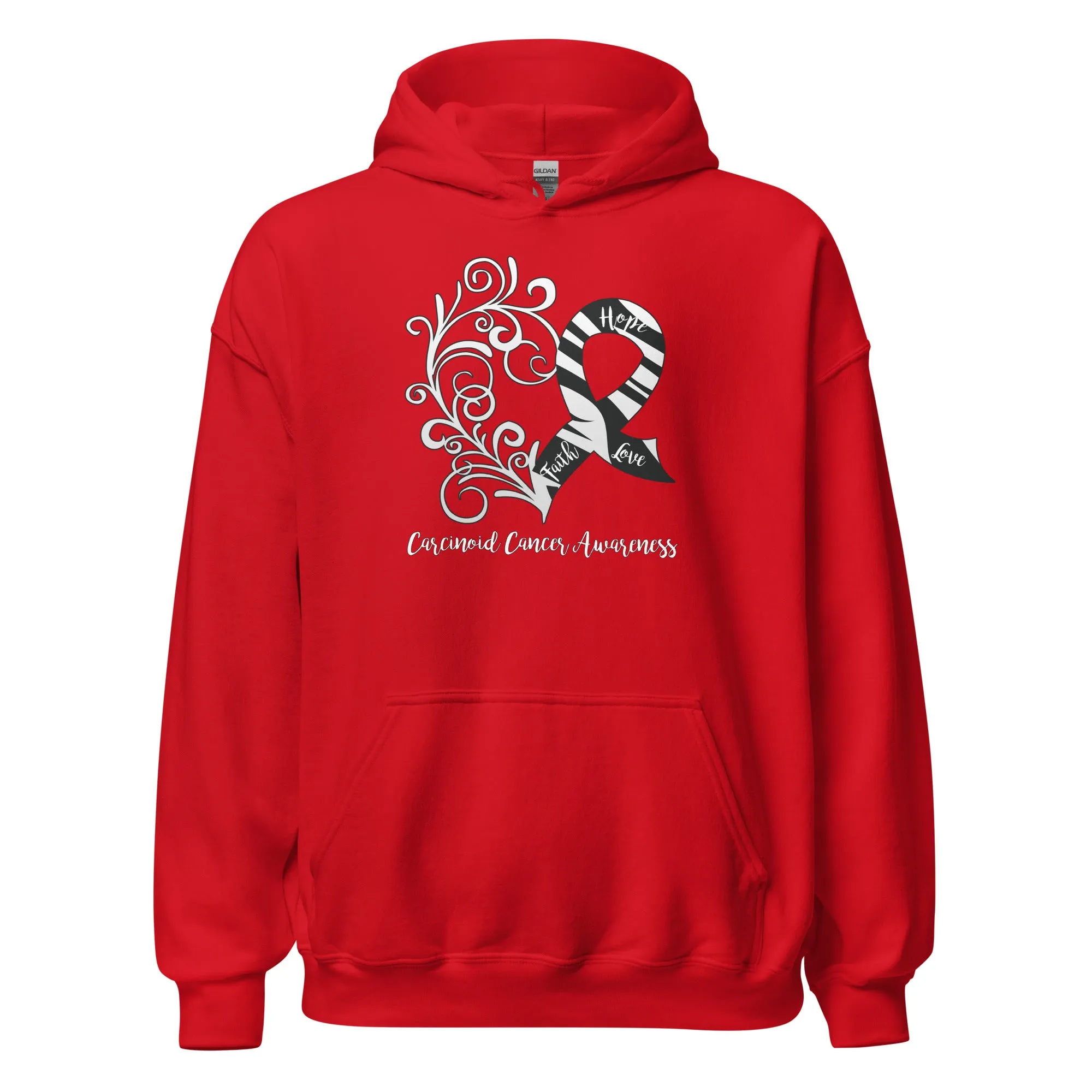 Carcinoid Cancer Awareness Heart Hoodie (Several Colors Available)