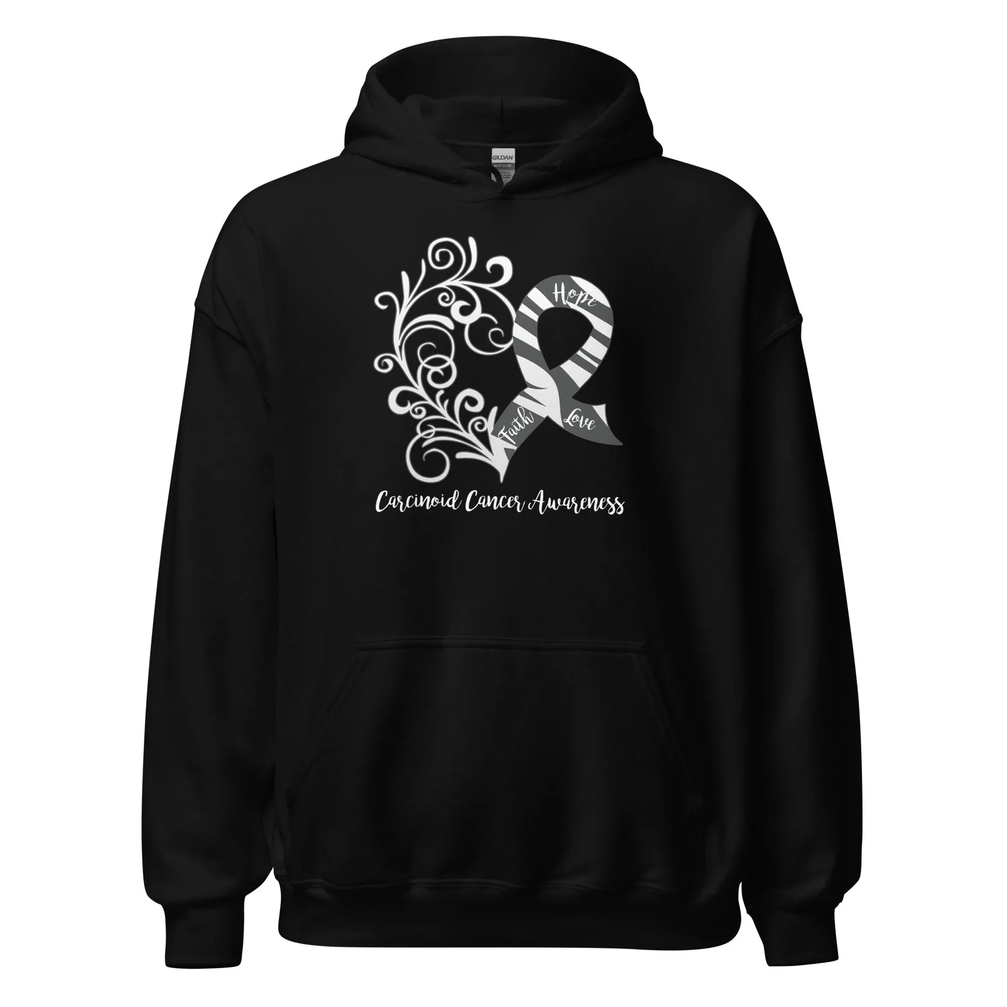 Carcinoid Cancer Awareness Heart Hoodie (Several Colors Available)