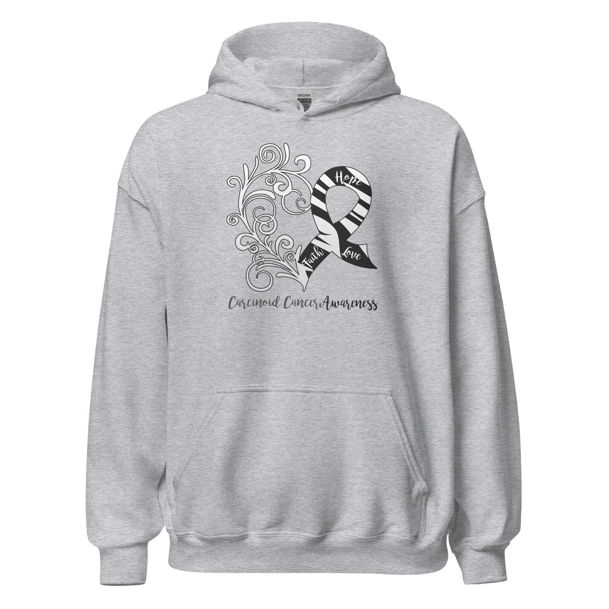 Carcinoid Cancer Awareness Heart Hoodie (Several Colors Available)