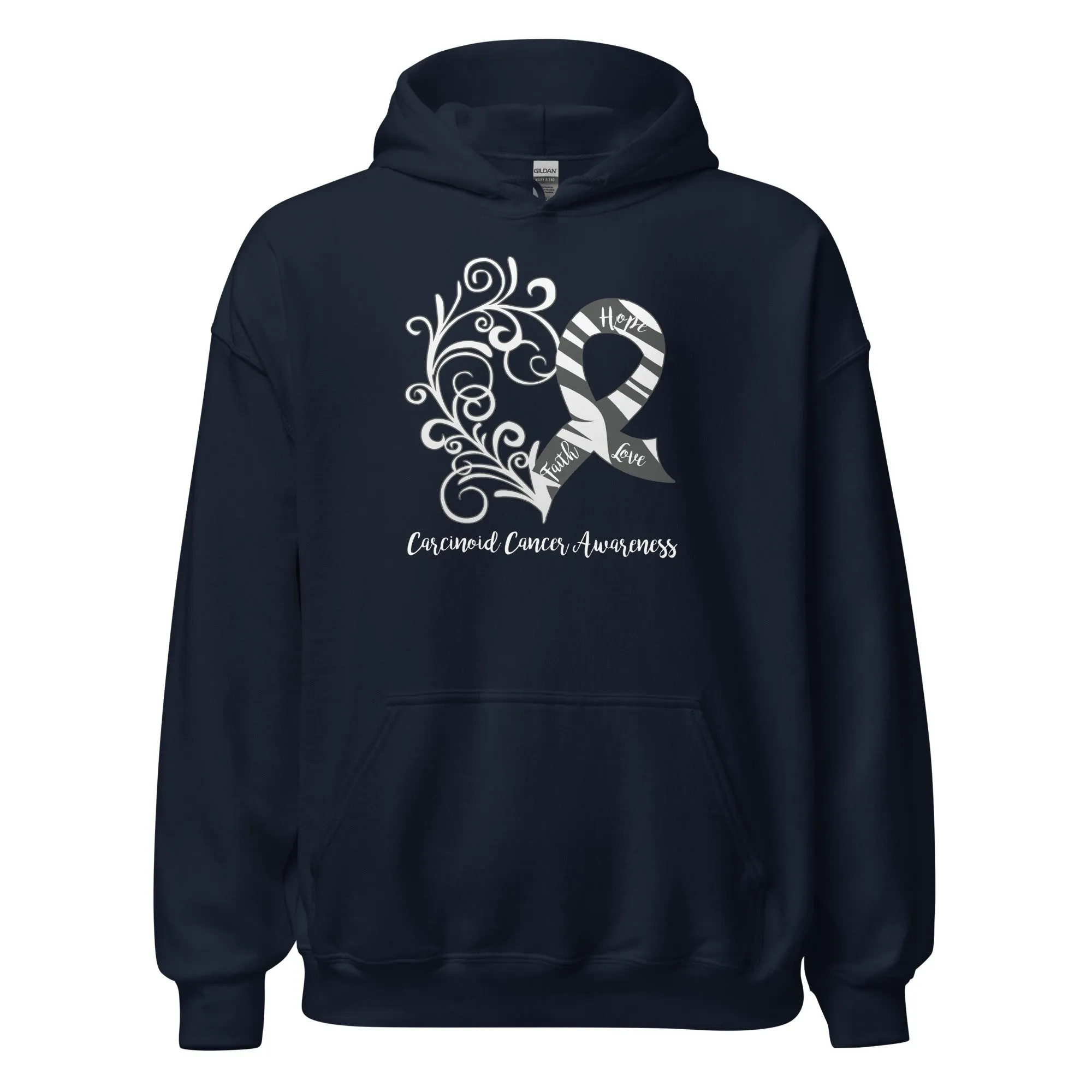 Carcinoid Cancer Awareness Heart Hoodie (Several Colors Available)