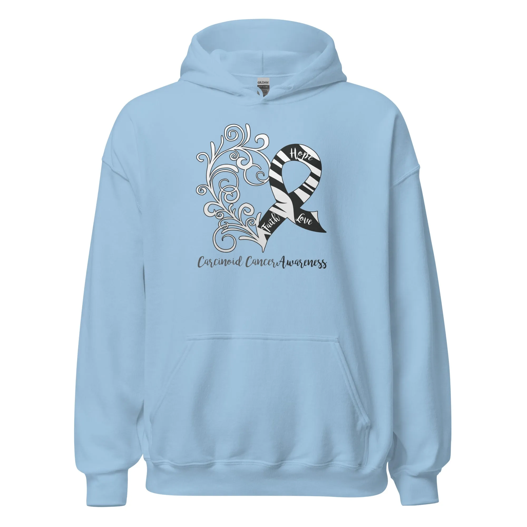 Carcinoid Cancer Awareness Heart Hoodie (Several Colors Available)