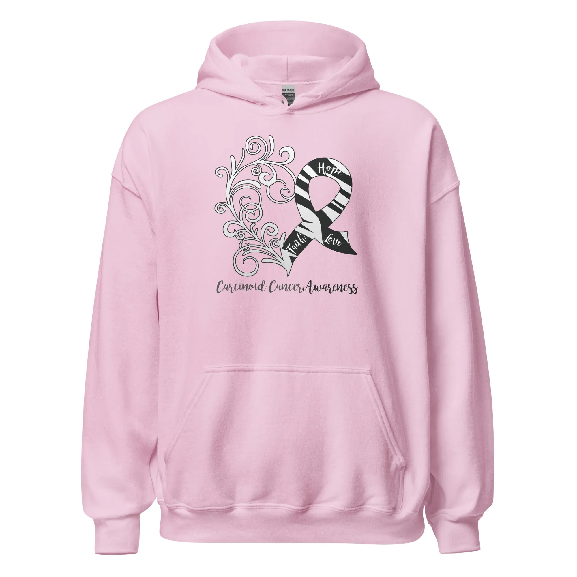 Carcinoid Cancer Awareness Heart Hoodie (Several Colors Available)