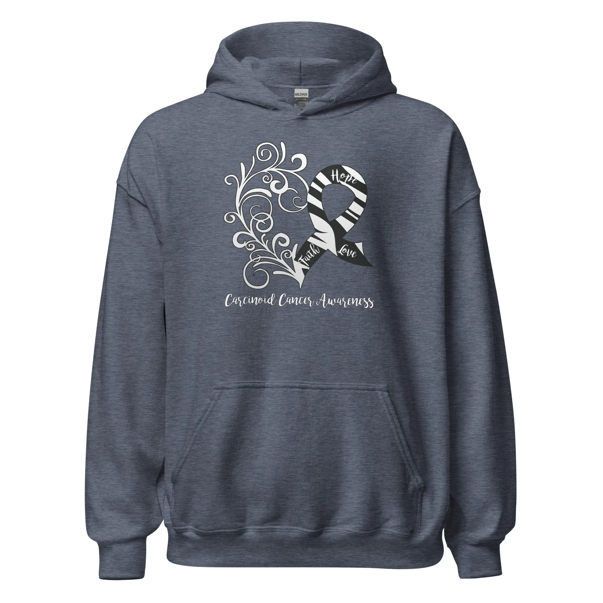 Carcinoid Cancer Awareness Heart Hoodie (Several Colors Available)