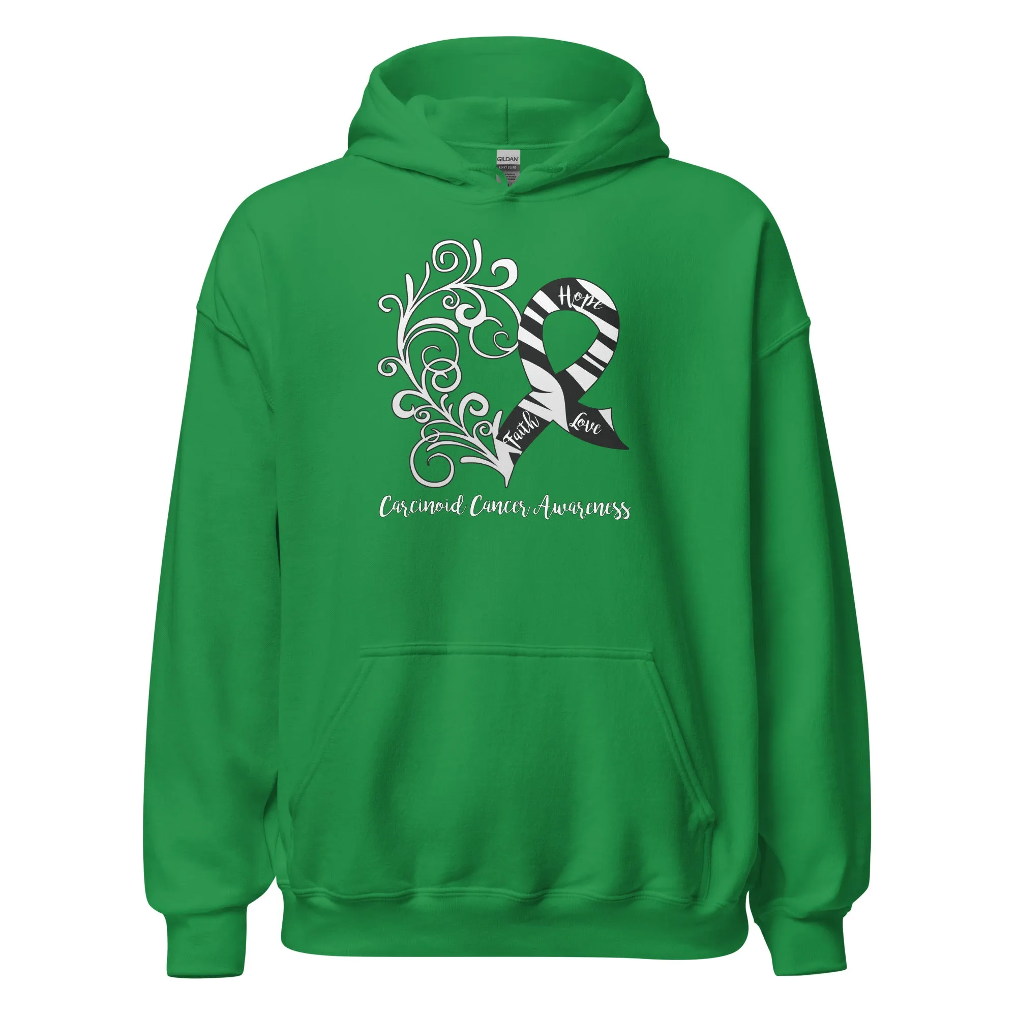 Carcinoid Cancer Awareness Heart Hoodie (Several Colors Available)