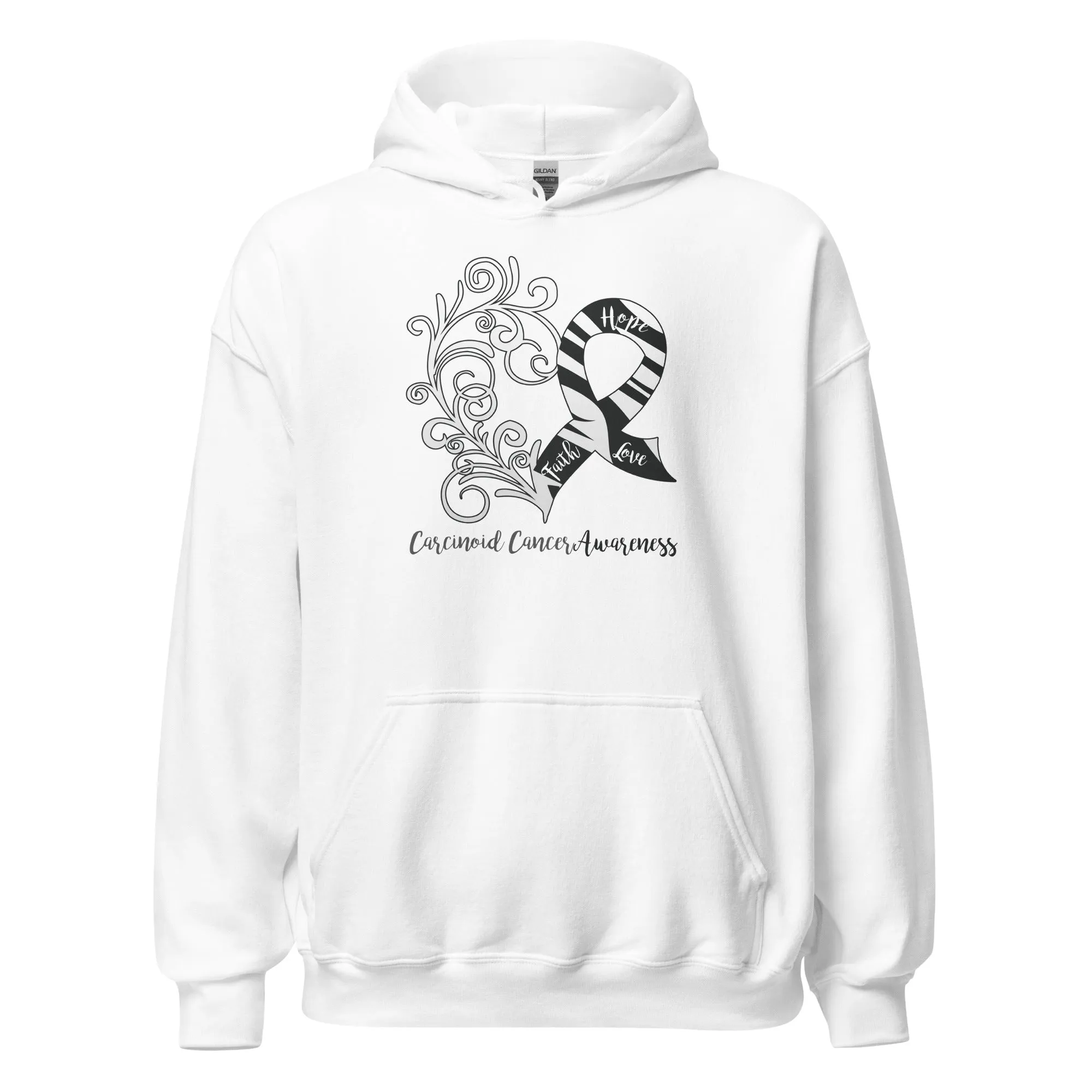 Carcinoid Cancer Awareness Heart Hoodie (Several Colors Available)