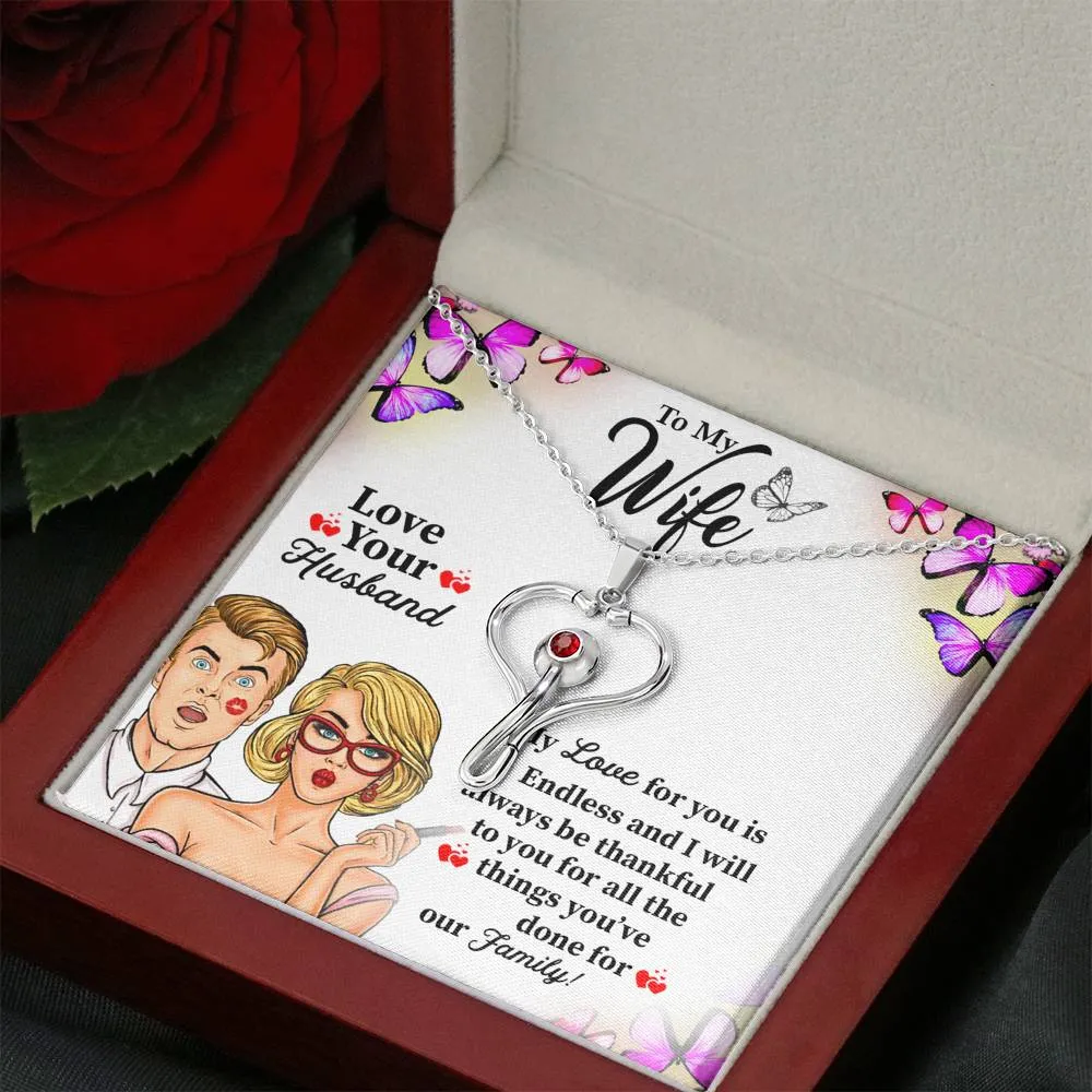 Caregiver Gifts For Wife Stethoscope Necklace With Romantic Message Card For Her