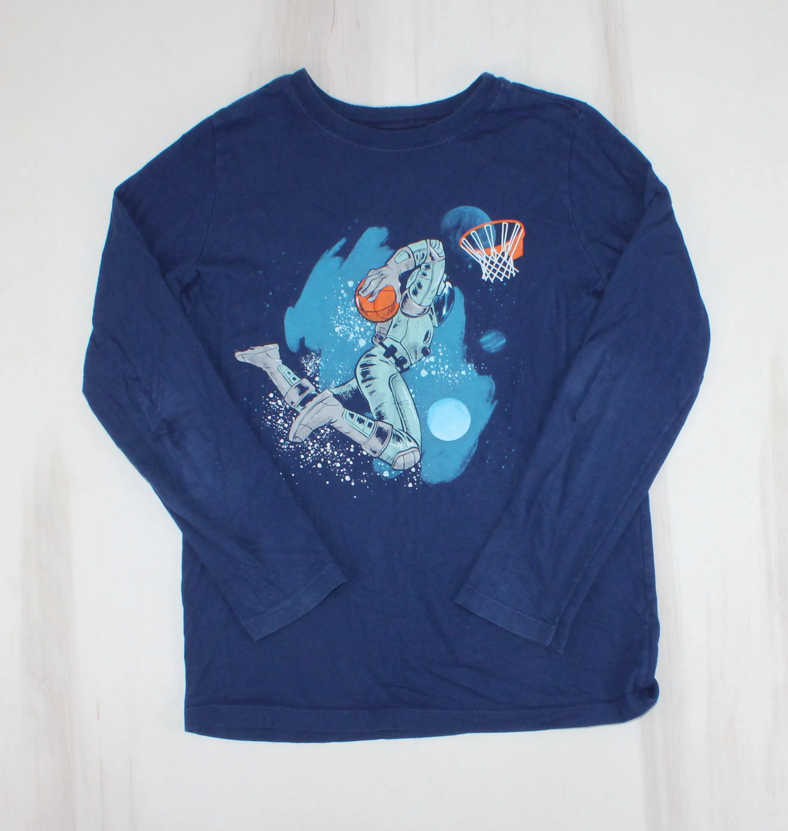 CARTERS NAVY SPACEBALL TOP 10Y EUC