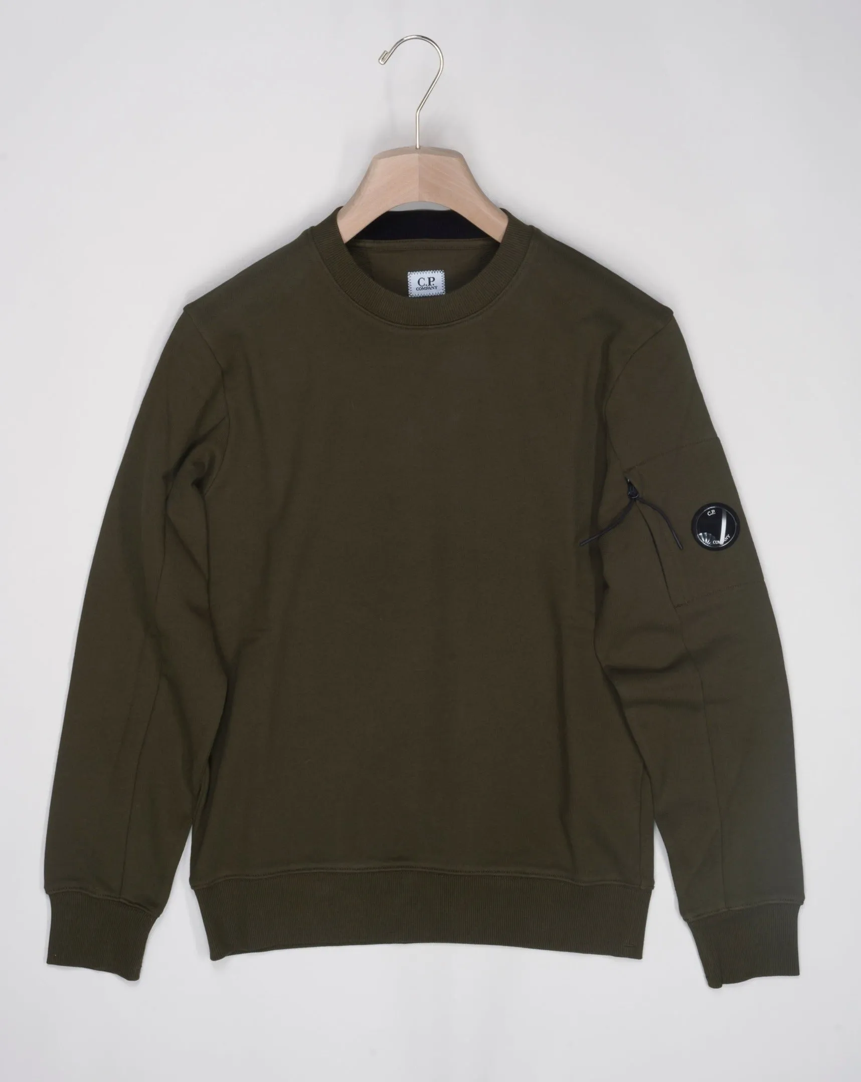 C.P. Company Diagonal Raised Fleece Lens Sweatshirt / Ivy Green