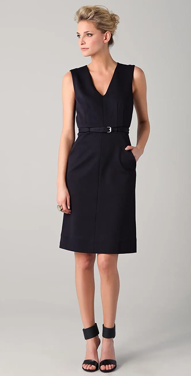 DIANE VON FURSTENBERG Black Twill Nula Shift Dress (6)