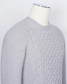 Drumohr Crew Neck Cable Knit / Light Grey