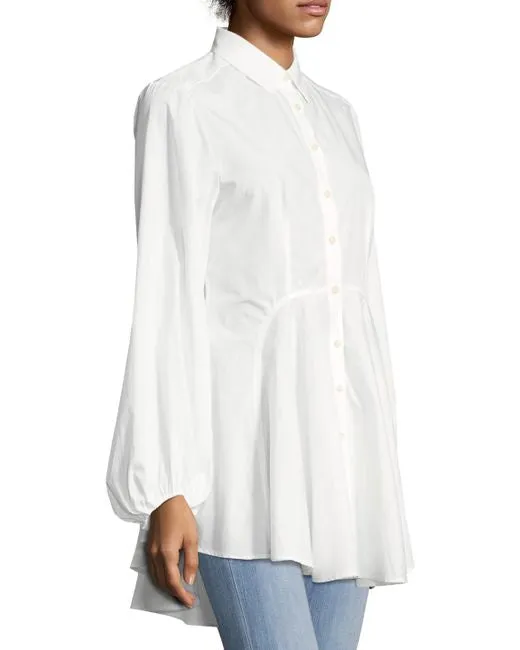 FREE PEOPLE All The Time New Tunic White Peplum Top