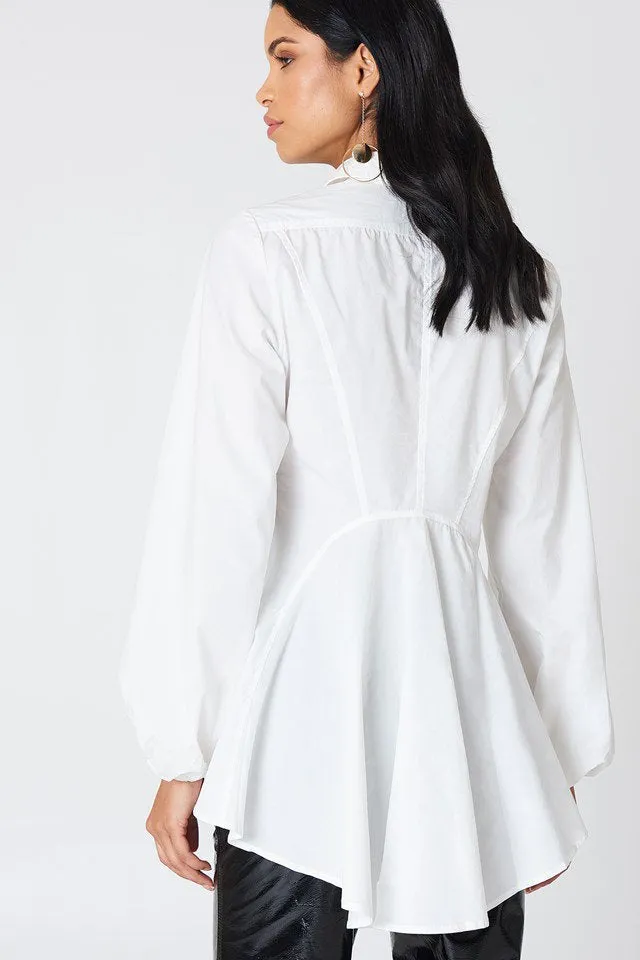 FREE PEOPLE All The Time New Tunic White Peplum Top