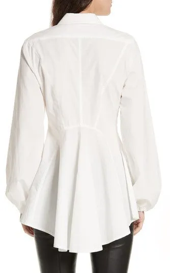 FREE PEOPLE All The Time New Tunic White Peplum Top