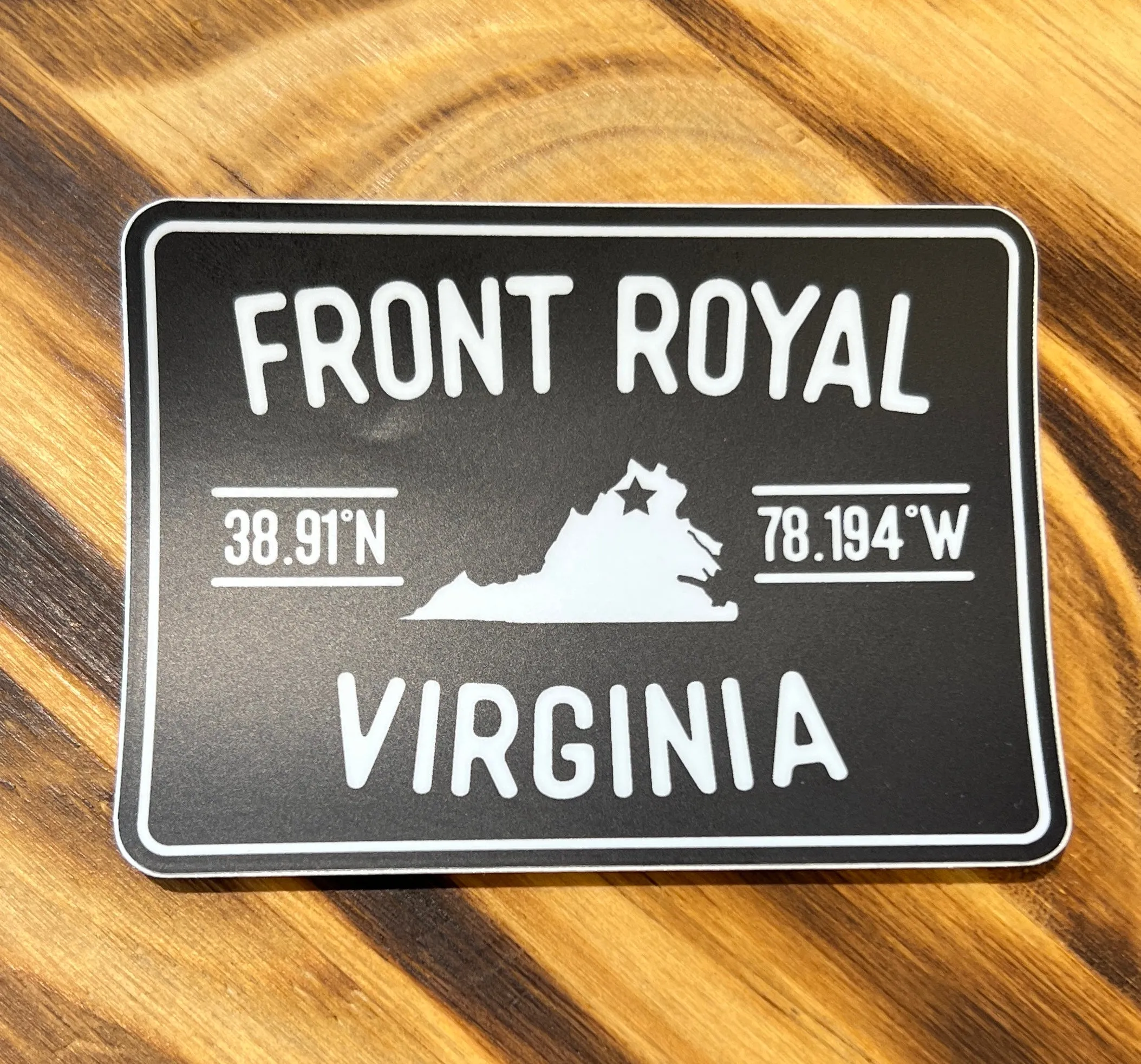 Front Royal Coordinates Vinyl Sticker Decal