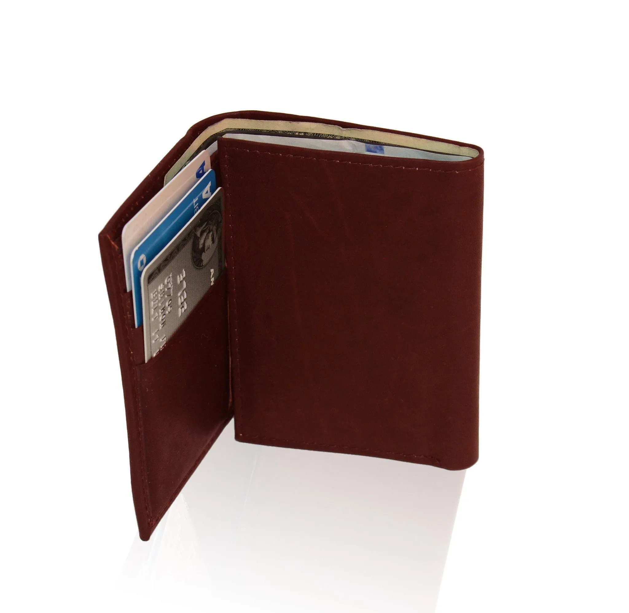 Genuine RFID-Blocking Best Genuine Leather Tri-fold Wallet For Men - Burgundy