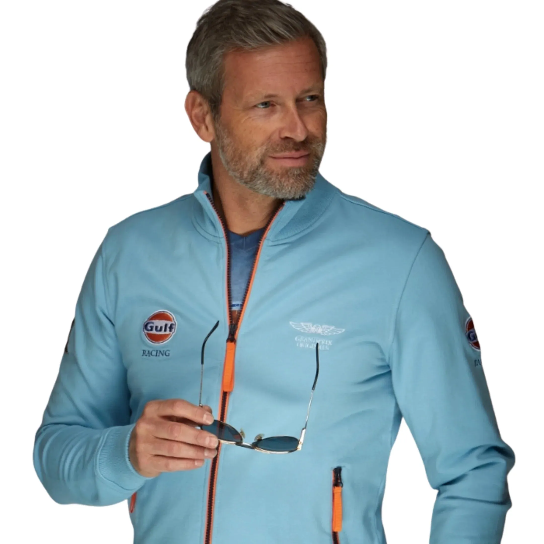 GrandPrix Originals Men's Gulf Raceway Cotton Zip Jacket - Blue/Navy