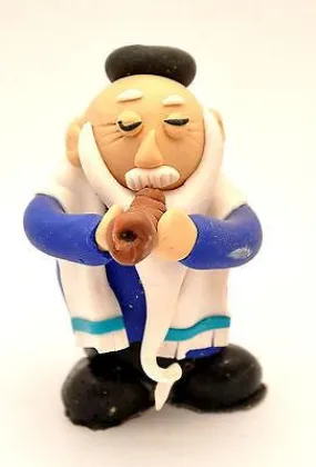 Jewish Rabbi Figure Made of Clay Hand Made Art Designed