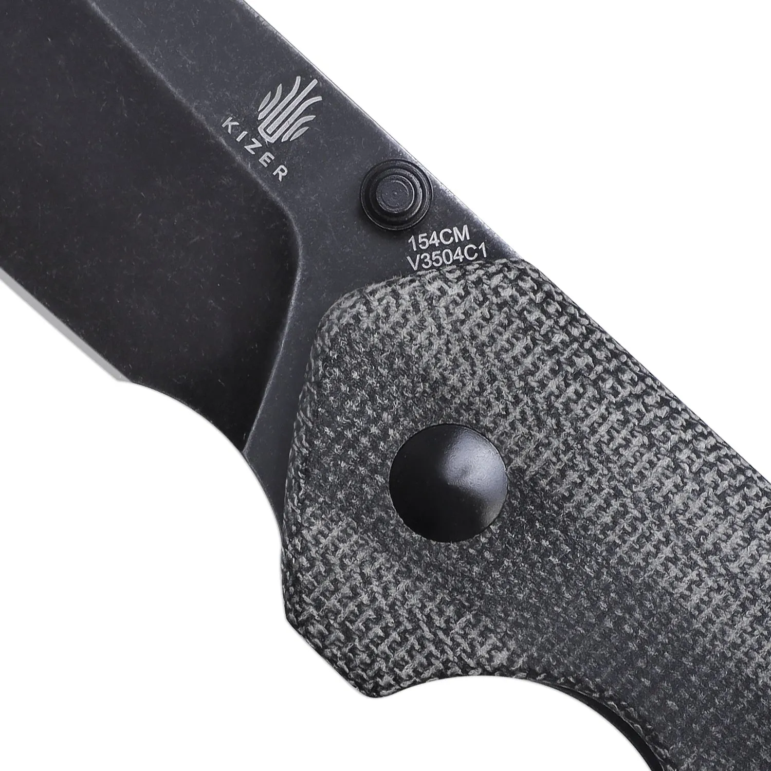 Kizer Guru Liner Lock Black Micarta Handle V3504C1 (2.97” Black Stonewash)