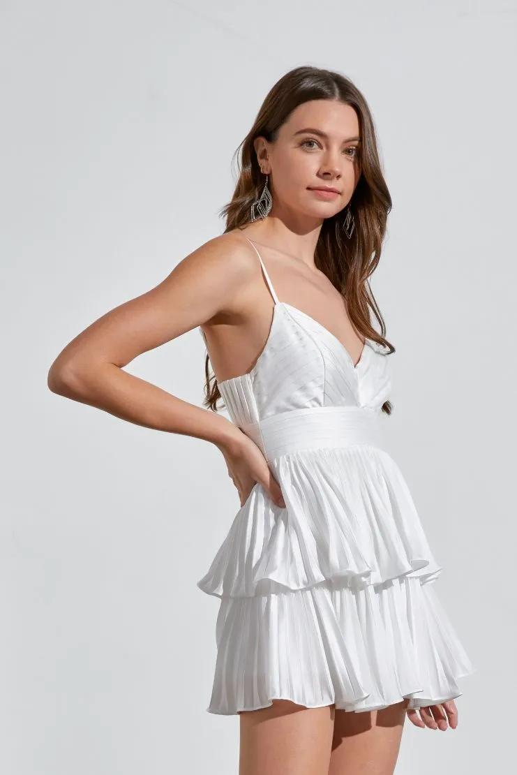 Marilyn Pleated Mini Romper Dress