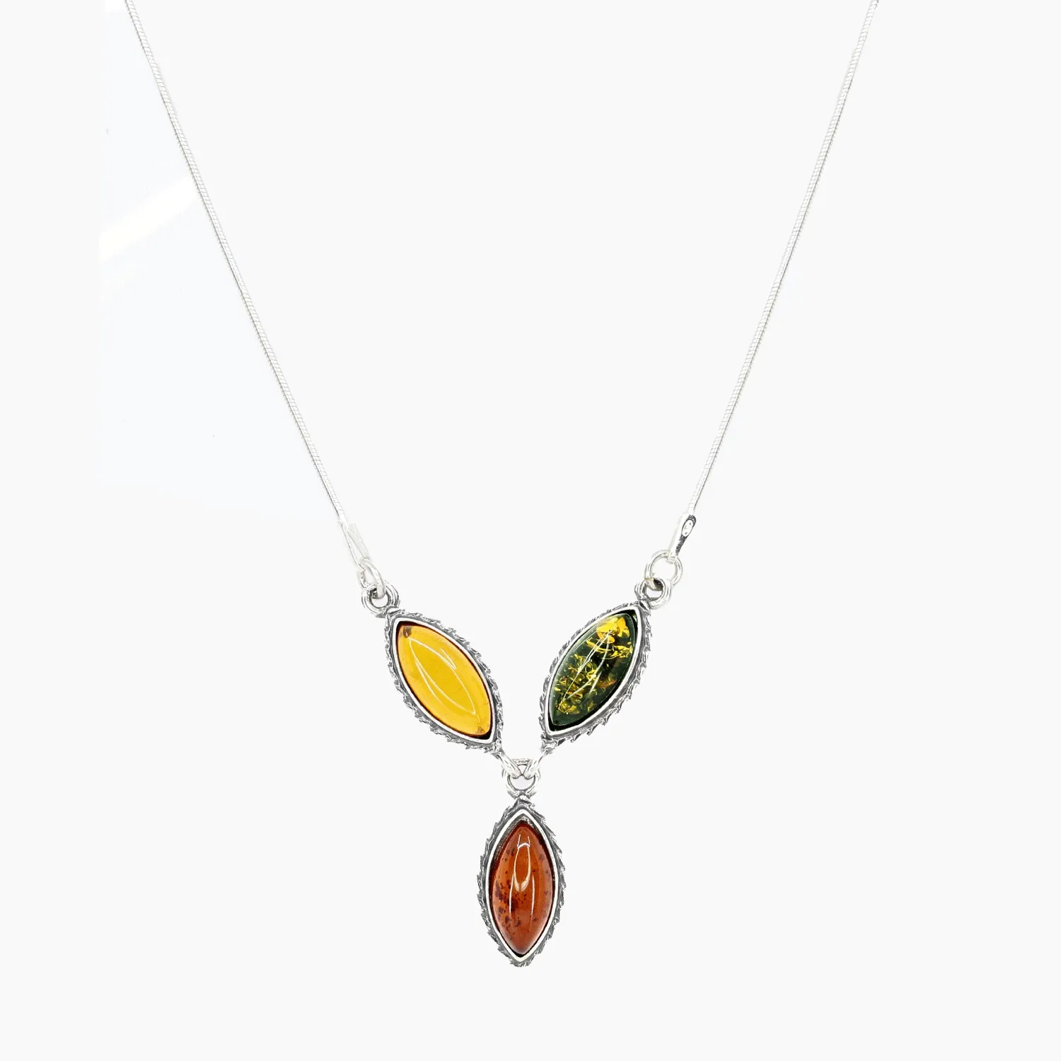 Multi-Color Amber Cluster Necklace