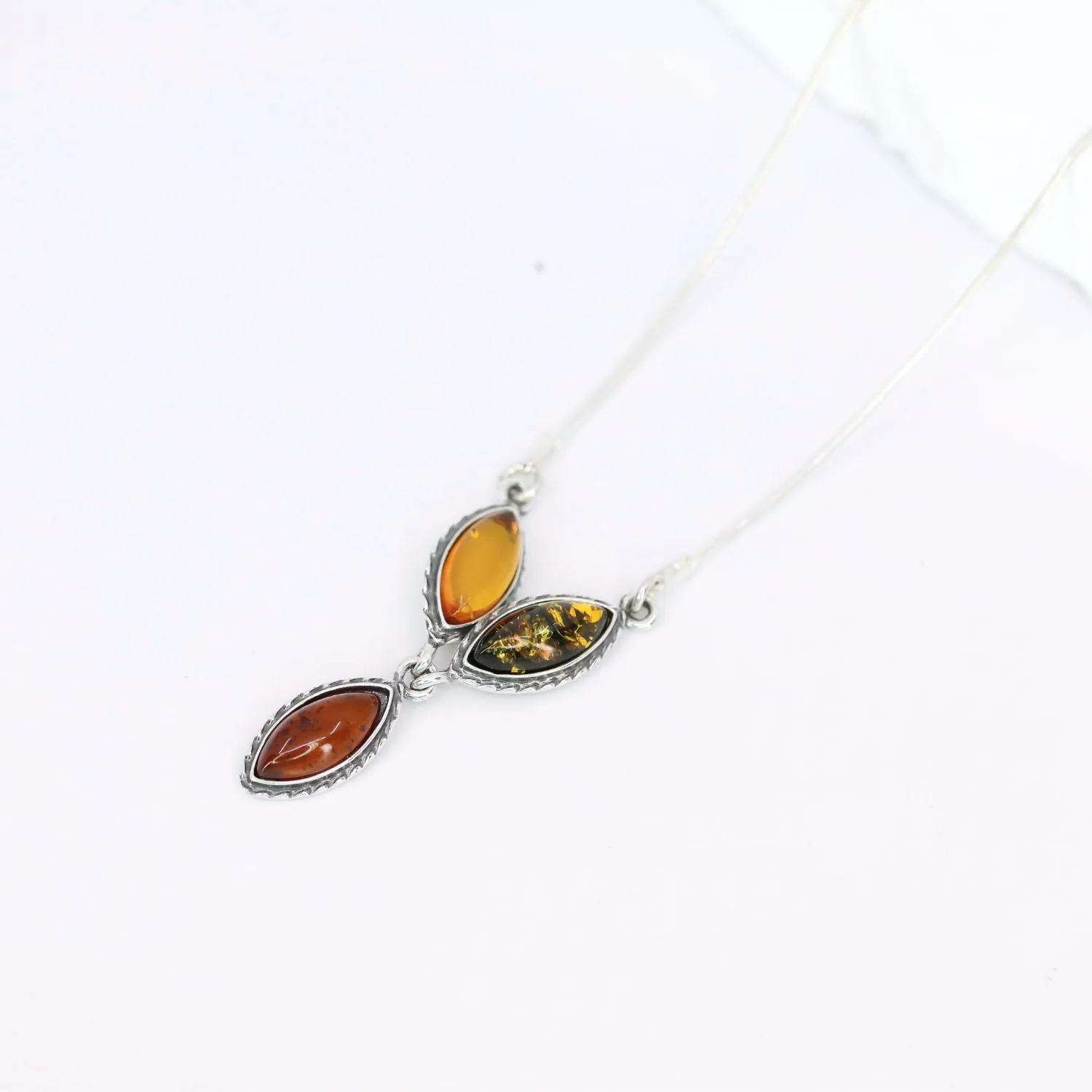 Multi-Color Amber Cluster Necklace