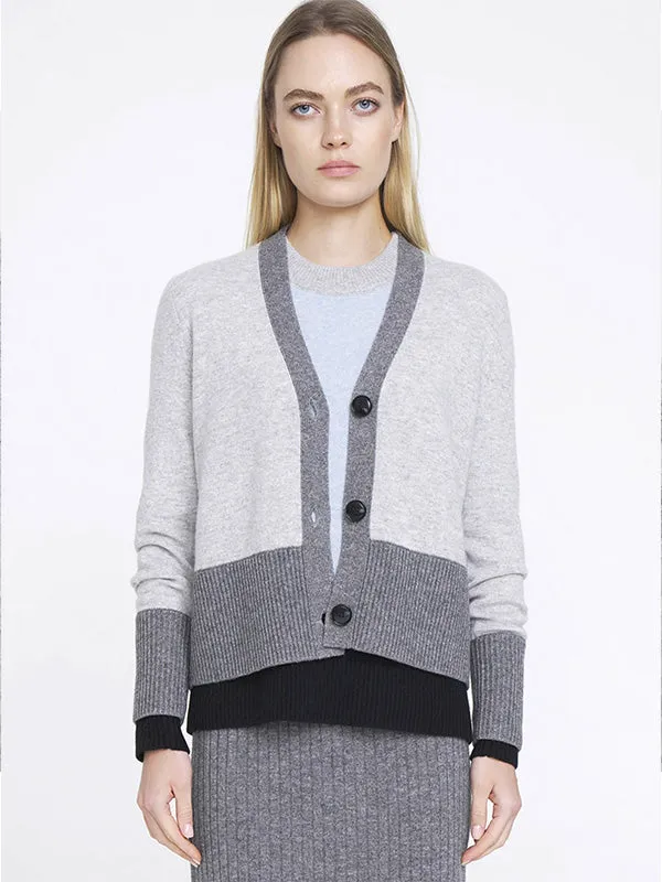 N.74 Cashmere Cardigan in Polar Grey