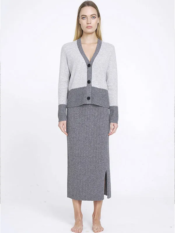 N.74 Cashmere Cardigan in Polar Grey