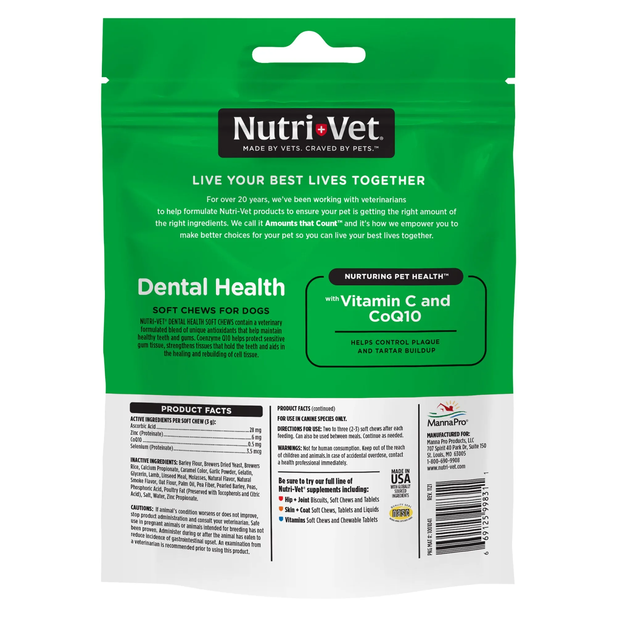 Nutri-Vet Dental Health Soft Chews For Dogs 70 Count