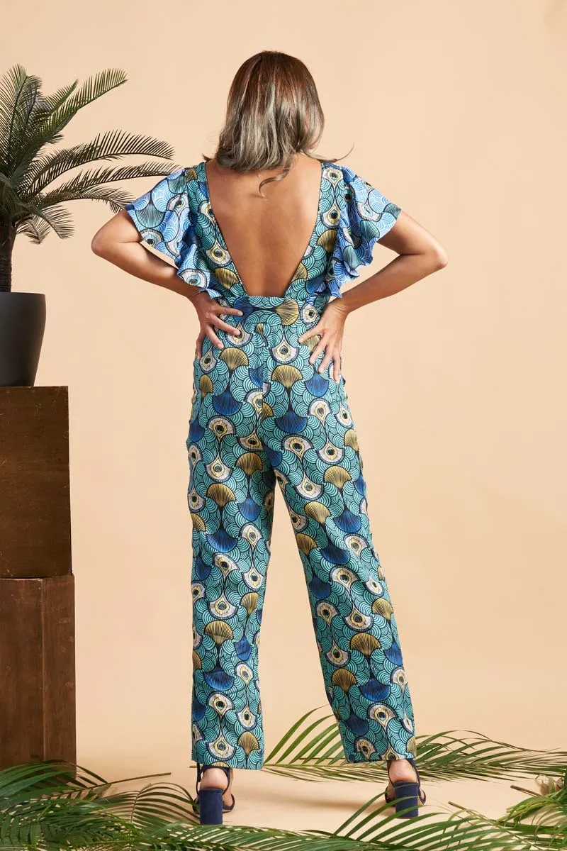 Osun Ruffle Sleeve Jumpsuit - EWA NAIBU OA OG