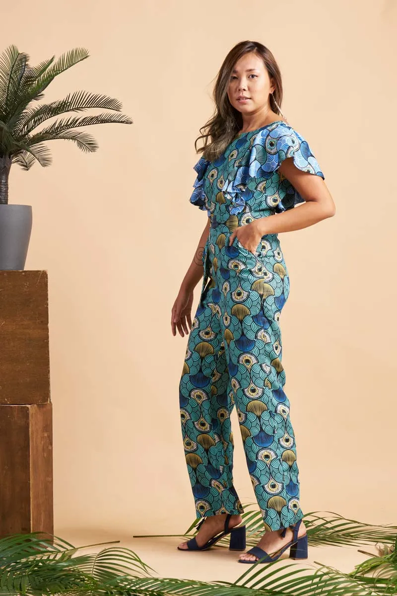 Osun Ruffle Sleeve Jumpsuit - EWA NAIBU OA OG