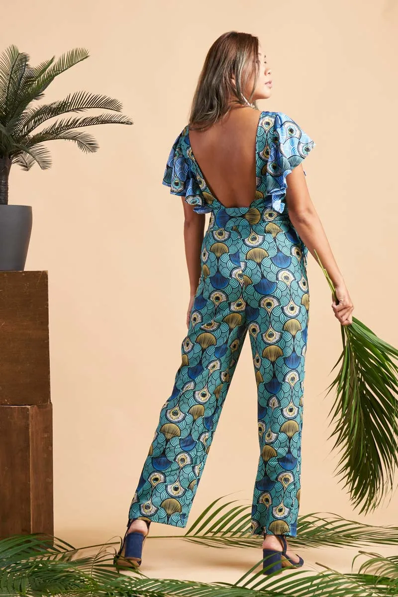 Osun Ruffle Sleeve Jumpsuit - EWA NAIBU OA OG