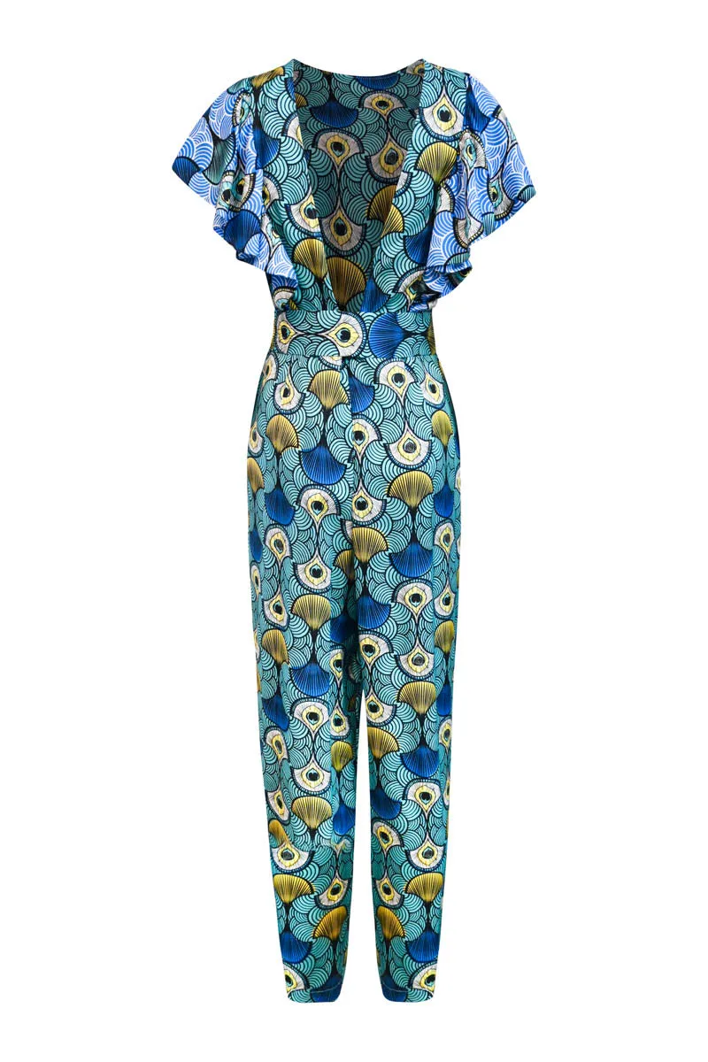 Osun Ruffle Sleeve Jumpsuit - EWA NAIBU OA OG