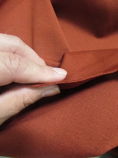 Ponte De Roma Jersey Knit Spandex Fabric / Rust / Sold By The Yard