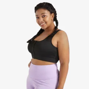 SALE - CURVVY Plus Size Button Up Low Back Sports Bra